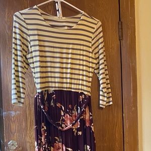 Long mixed pattern dress